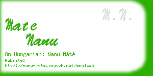 mate nanu business card