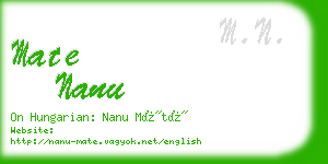 mate nanu business card